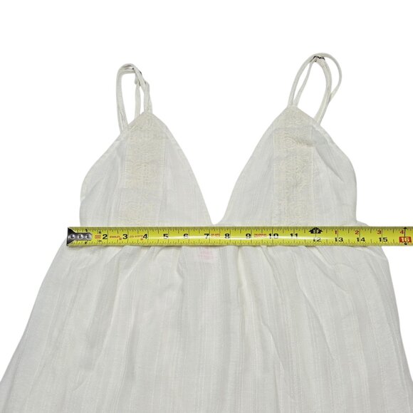 Xhilaration Dress Womens Medium Cream Sheer Babydoll Mini Y2K Boho Cottagecore - Picture 2 of 12